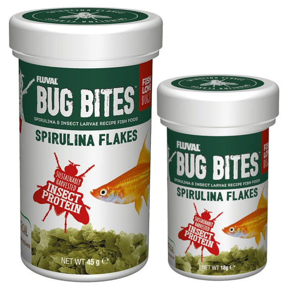 Fluval Bug Bites Spirulina Flakes 2 Sizes