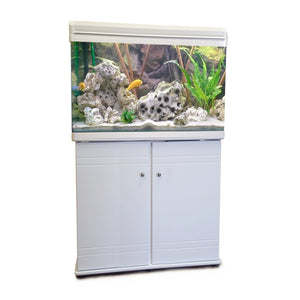 Aquarium Fish Tank & Cabinet 80cm 120L Black / White