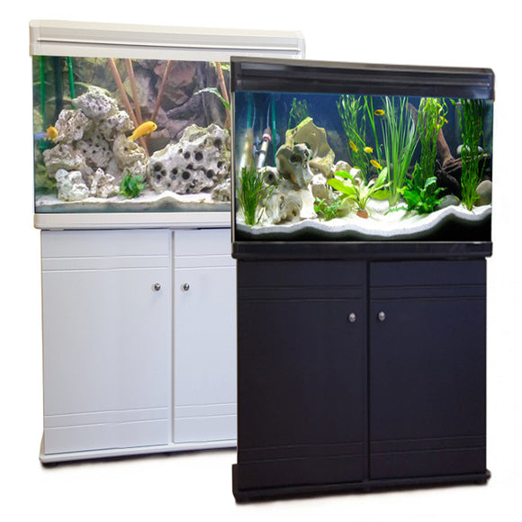 Aquarium Fish Tank & Cabinet 60cm 80L Black / White